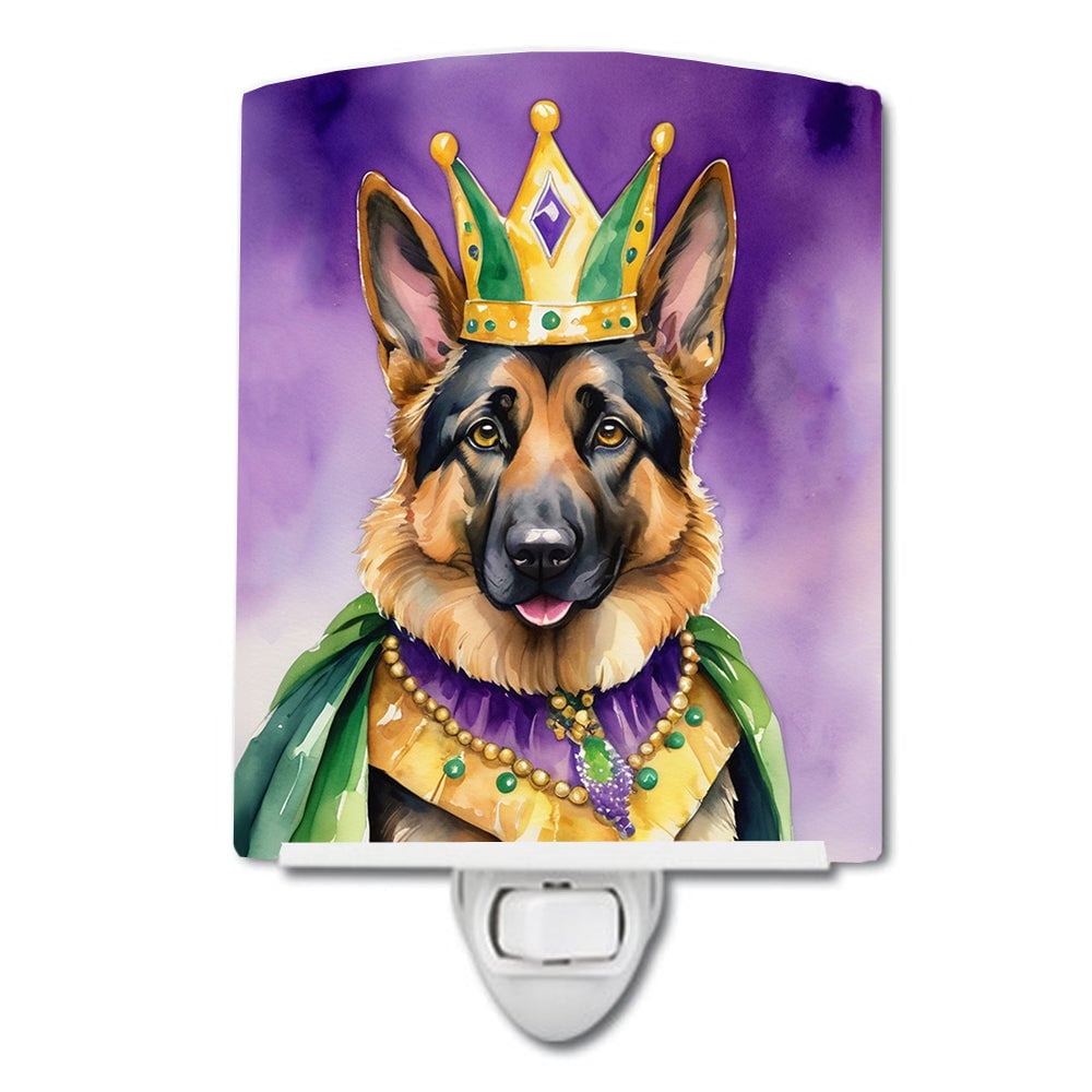 DAC4797CNL 6 x 4 in. German Shepherd King of Mardi Gras Ceramic Night Light