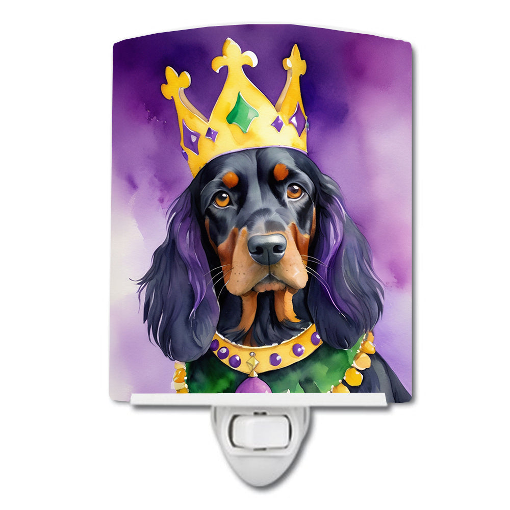DAC4803CNL 6 x 4 in. Gordon Setter King of Mardi Gras Ceramic Night Light
