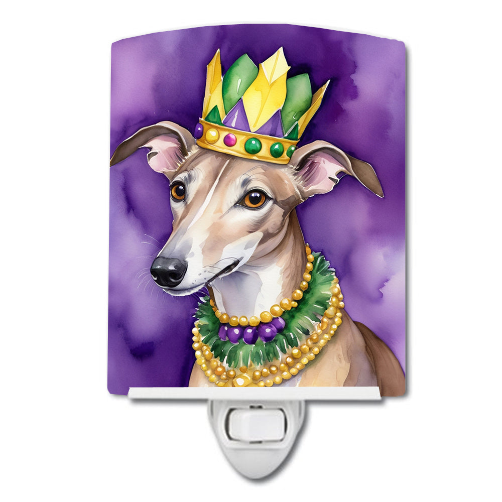 DAC4810CNL 6 x 4 in. Greyhound King of Mardi Gras Ceramic Night Light