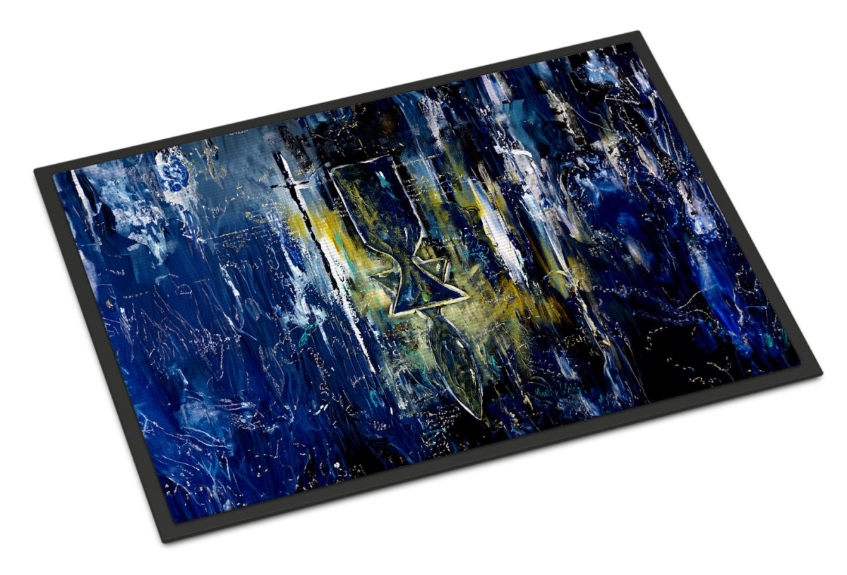 Glimmer Star of David Doormat - Multicolor - 24 x 36 in. - Durable Weather-Resistant Design