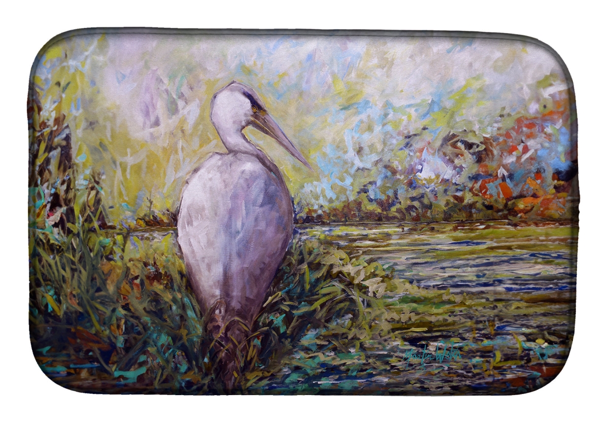Picture of Carolines Treasures MW2078DDM 21 x 14 in. Heron in the Swamp Dish Drying Mat