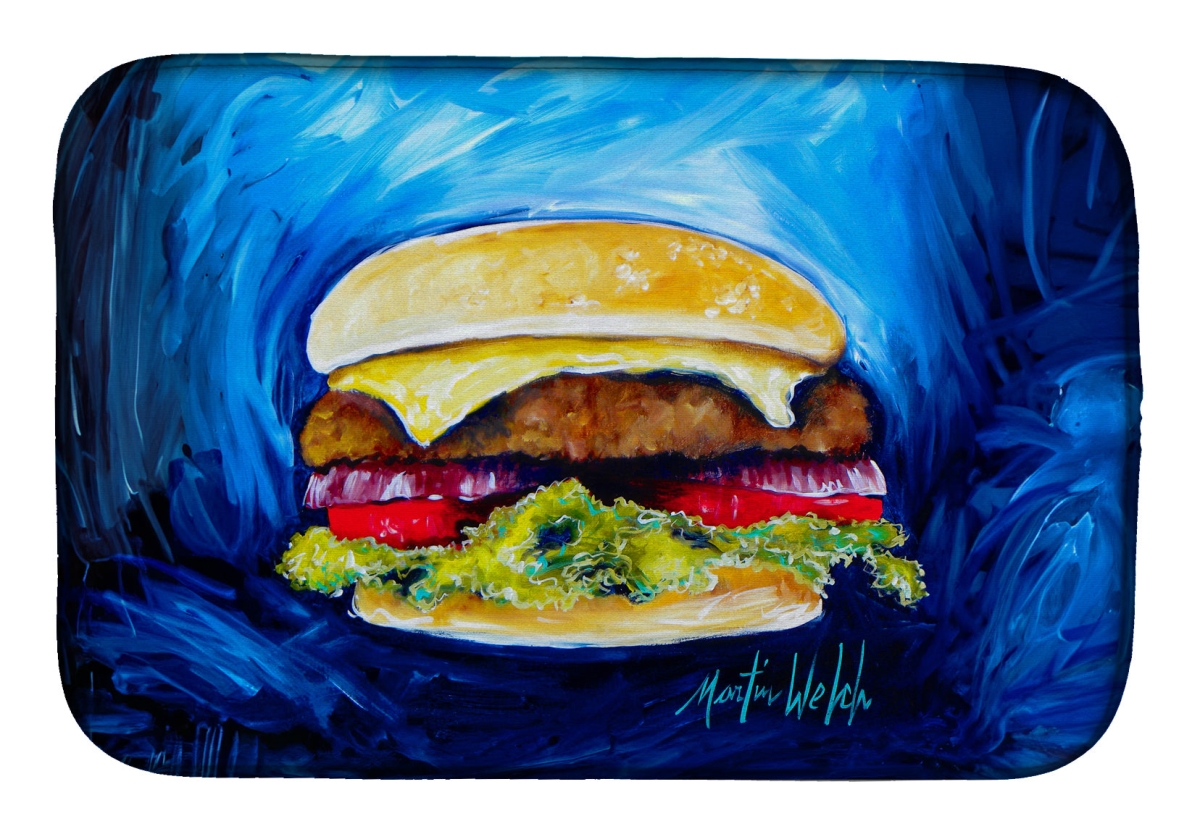 Picture of Carolines Treasures MW2080DDM 21 x 14 in. I Want Mine Dressed Hamburger Dish Drying Mat