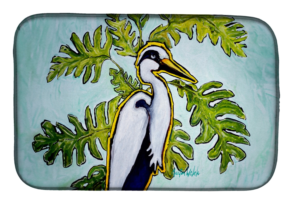 Picture of Carolines Treasures MW2084DDM 21 x 14 in. Jungle Fever Heron Dish Drying Mat