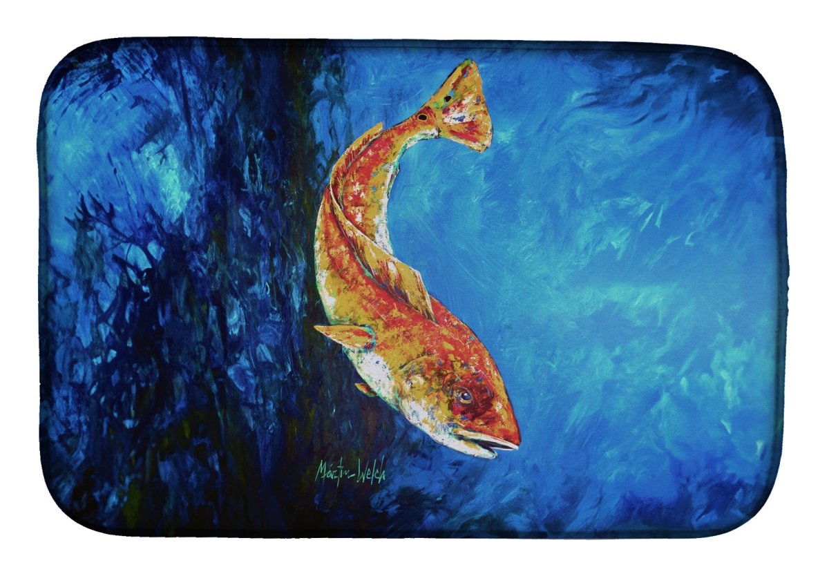 Picture of Carolines Treasures MW2085DDM 21 x 14 in. Katy Red Red Fish Dish Drying Mat