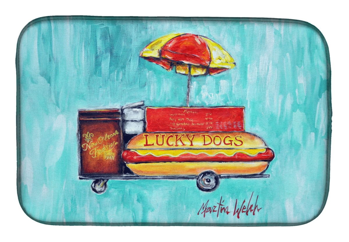 Picture of Carolines Treasures MW2091DDM 21 x 14 in. Hot Dog Cart Dish Drying Mat