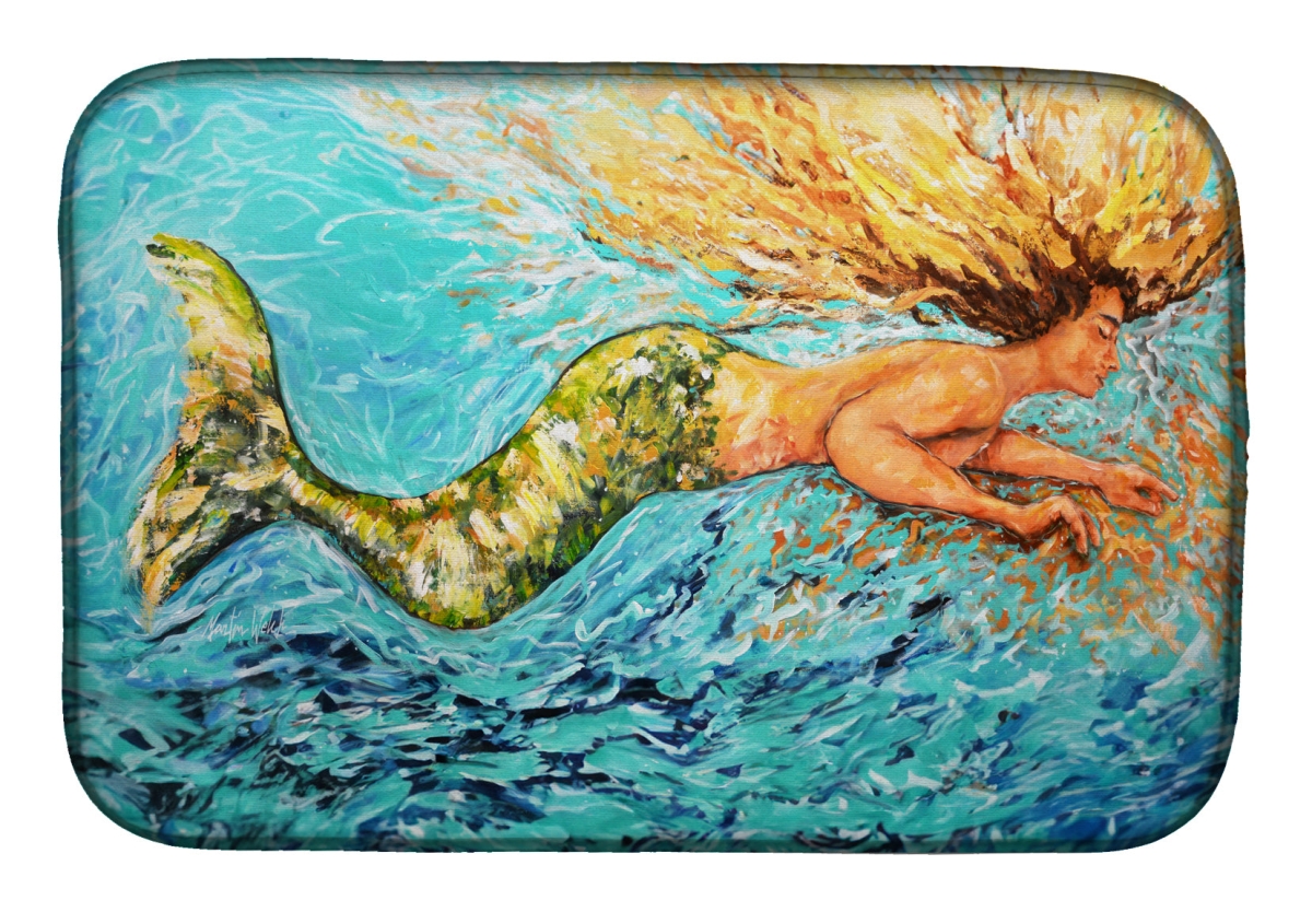 Picture of Carolines Treasures MW2094DDM 21 x 14 in. Mermaid After Your Heart Dish Drying Mat