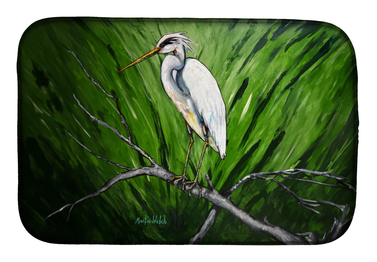 Picture of Carolines Treasures MW2105DDM 21 x 14 in. Heron on A Limb Dish Drying Mat