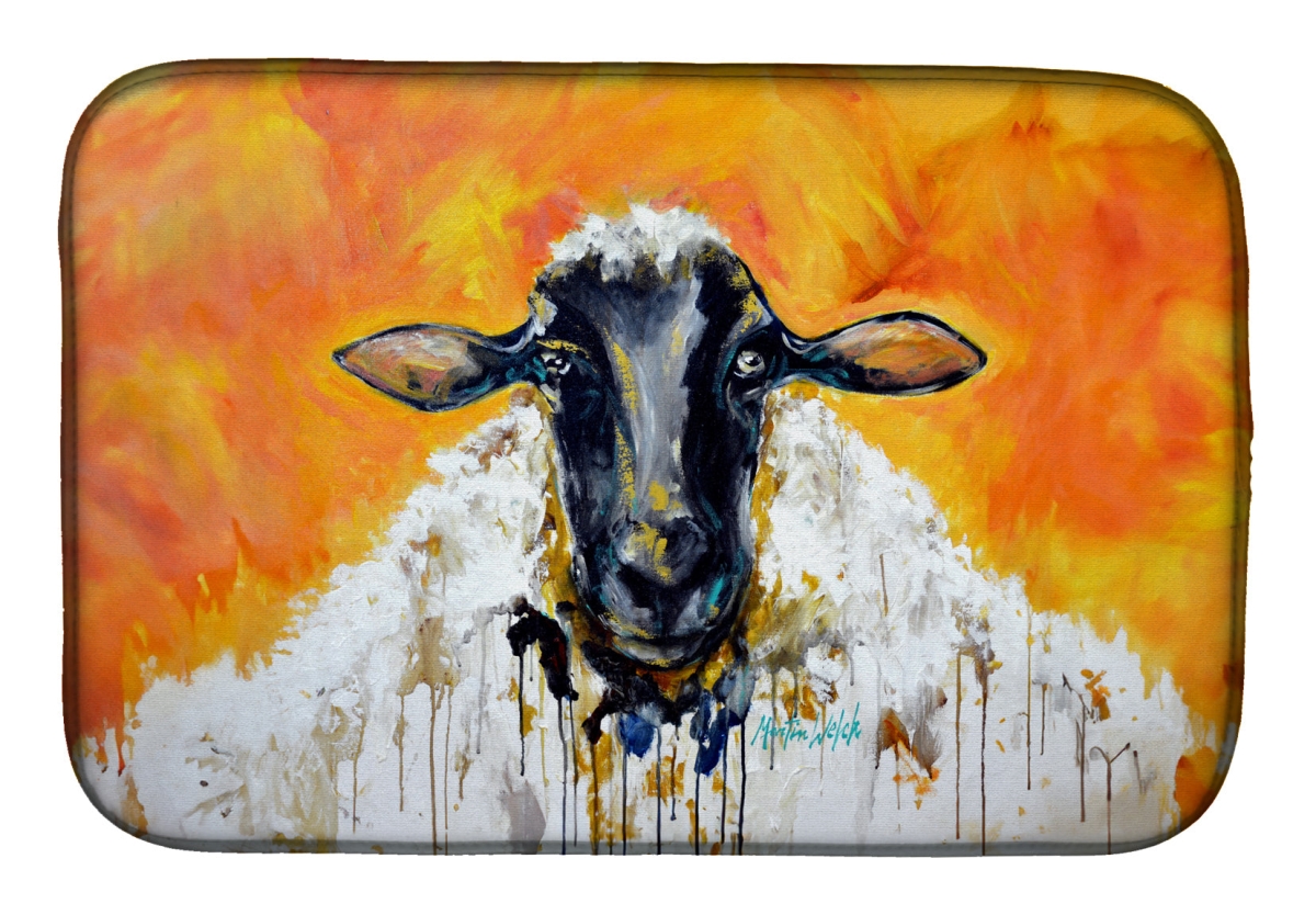 Picture of Carolines Treasures MW2109DDM 21 x 14 in. Peach Wool Sheep Dish Drying Mat