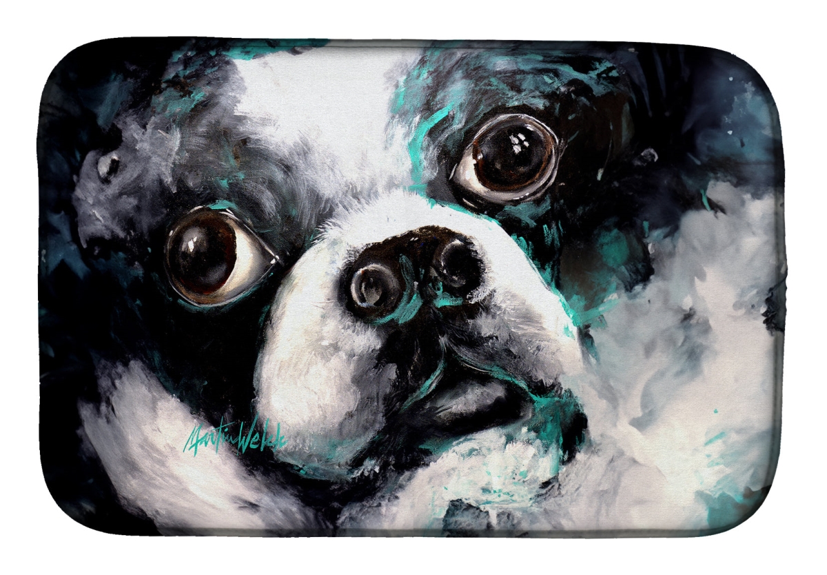 Picture of Carolines Treasures MW2112DDM 21 x 14 in. Boston Terrier Pretty Please Dish Drying Mat