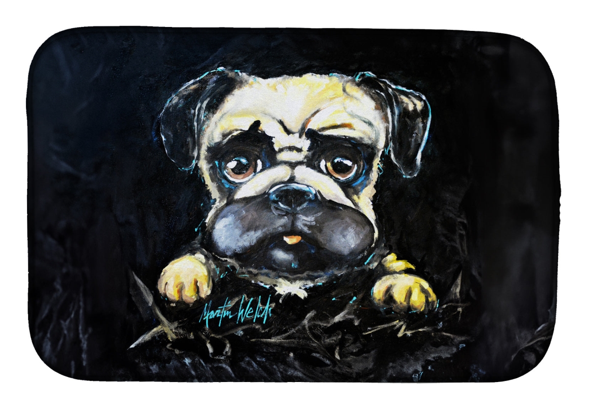 Picture of Carolines Treasures MW2113DDM 21 x 14 in. Pug It Out Dish Drying Mat