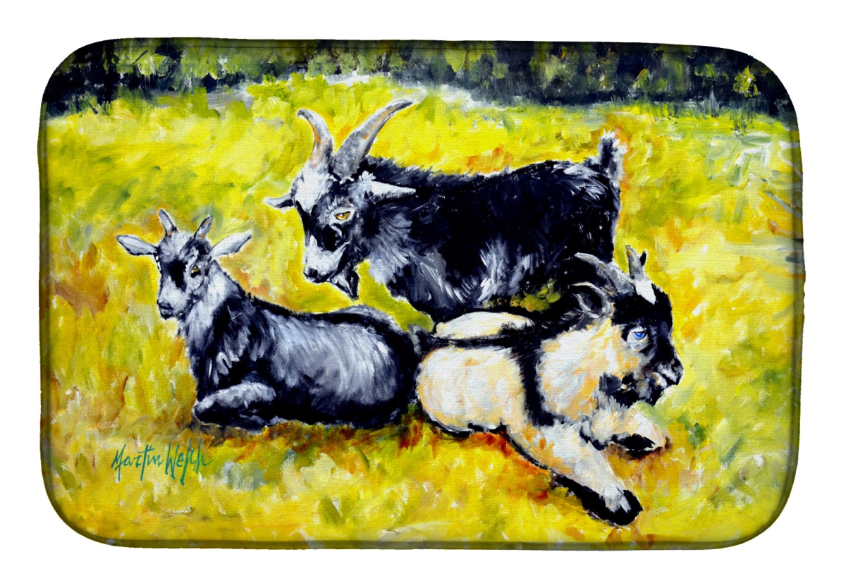 Picture of Carolines Treasures MW2121DDM 21 x 14 in. Scooter Pooter & Tooter Goats Dish Drying Mat