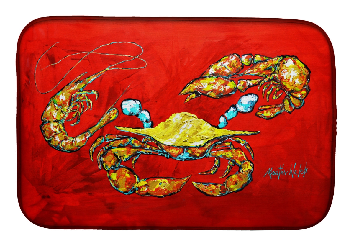 Picture of Carolines Treasures MW2123DDM 21 x 14 in. Seafood Sandwich Crab Shrimp Crawfish Dish Drying Mat