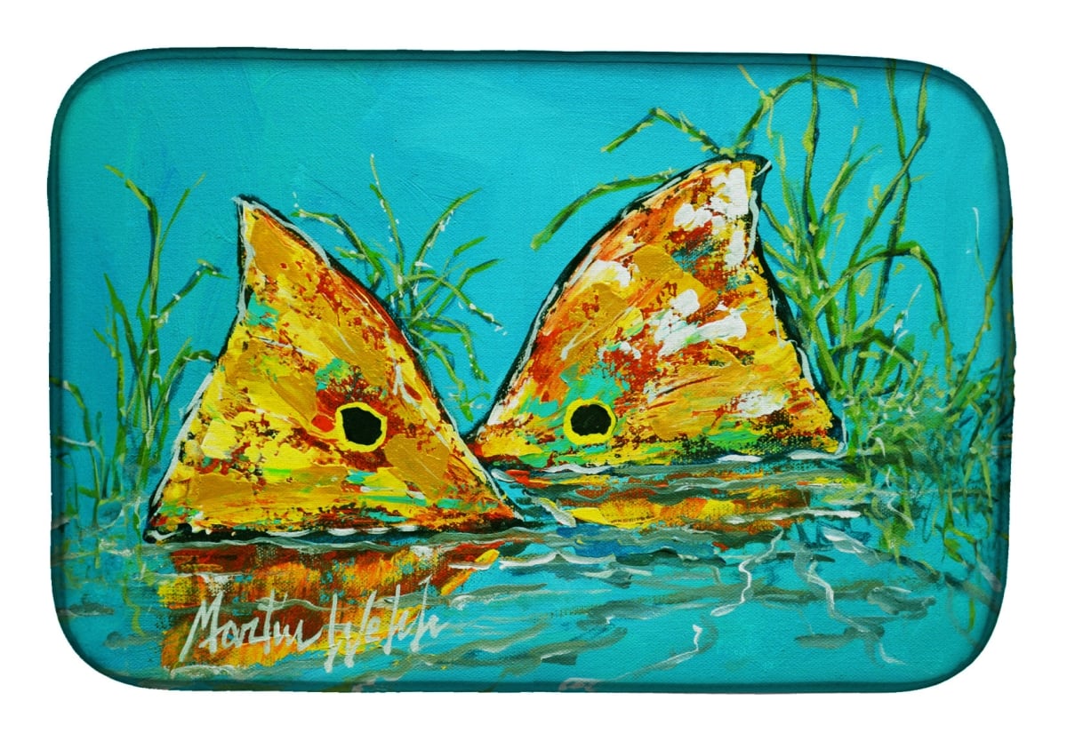 Picture of Carolines Treasures MW2125DDM 21 x 14 in. Side by Side Red Fish Dish Drying Mat