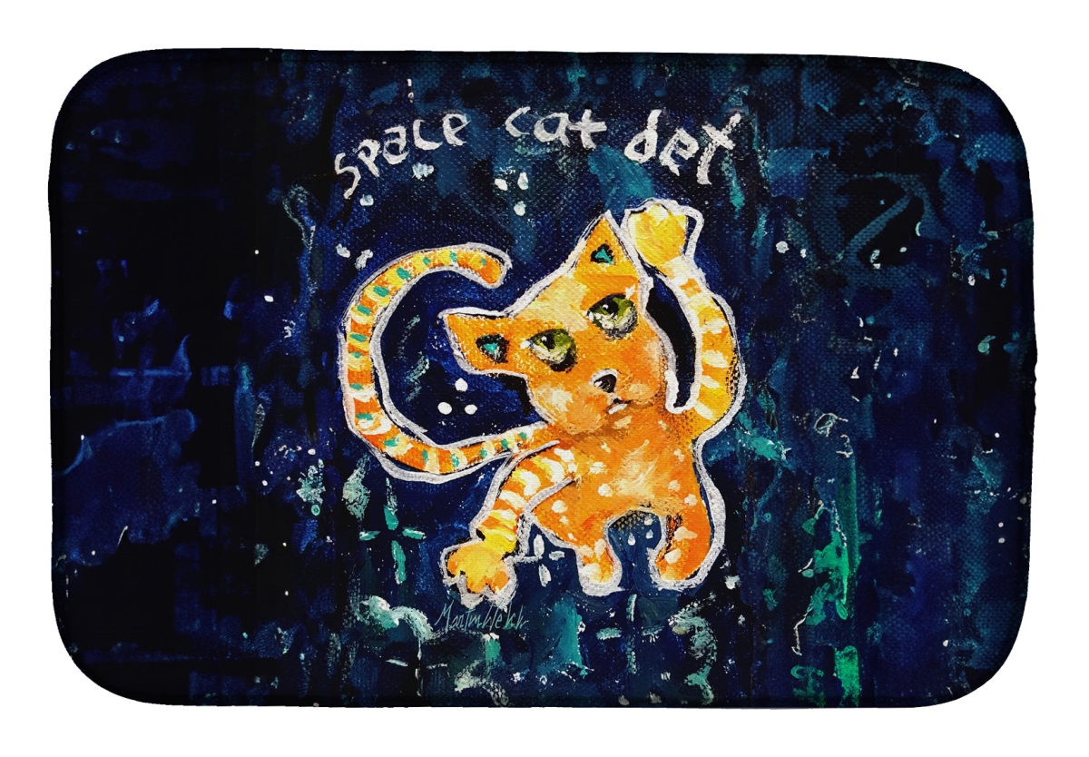 Picture of Carolines Treasures MW2133DDM 21 x 14 in. Space Cat Det Cat Dish Drying Mat