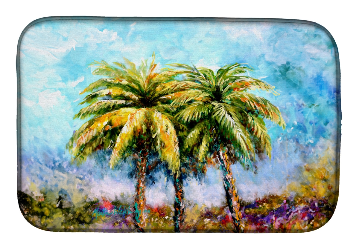 Picture of Carolines Treasures MW2137DDM 21 x 14 in. Summer Breezes Palm Tree Dish Drying Mat