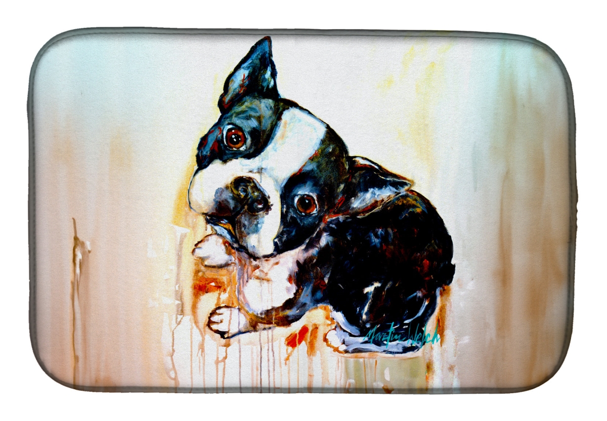 Picture of Carolines Treasures MW2141DDM 21 x 14 in. Boston Terrier the Look Dish Drying Mat