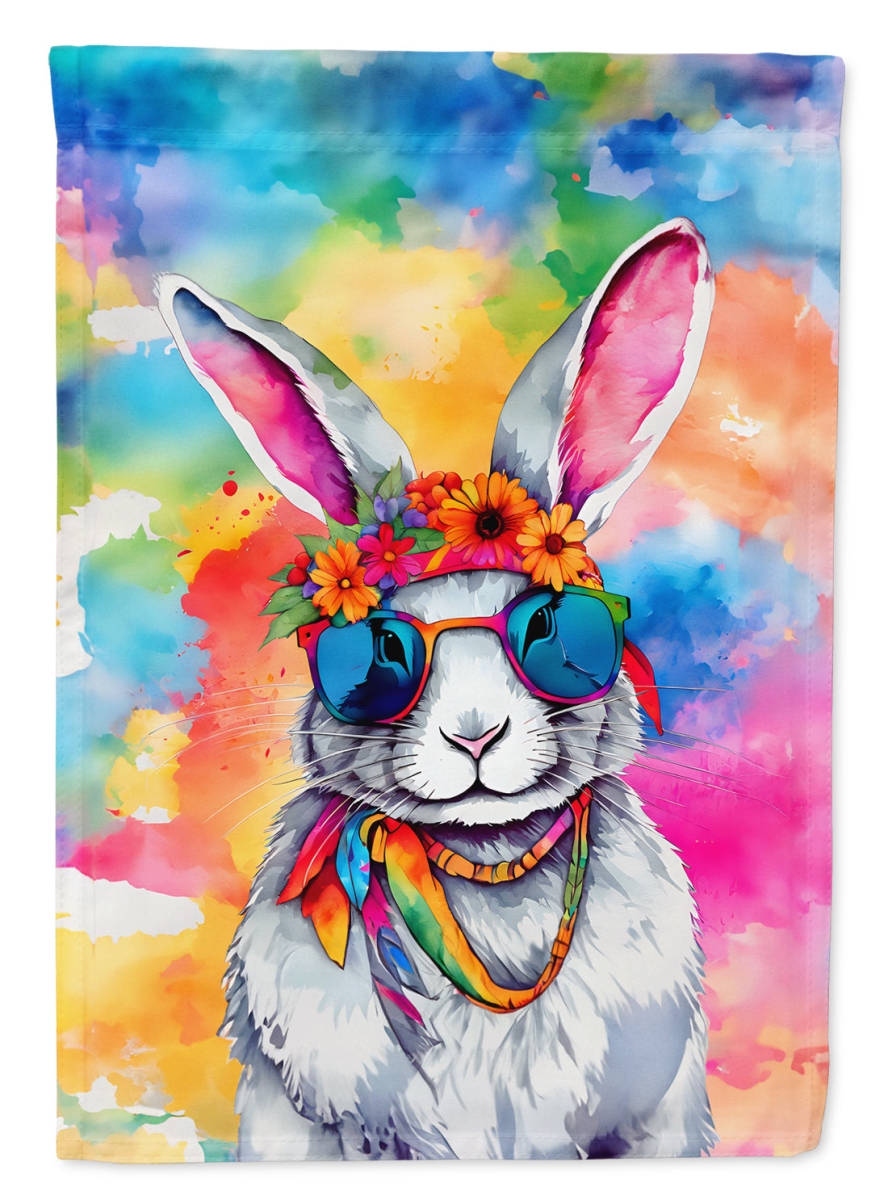 DAC4032CHF 40 x 28 in. Hippie Animal Rabbit House Flag