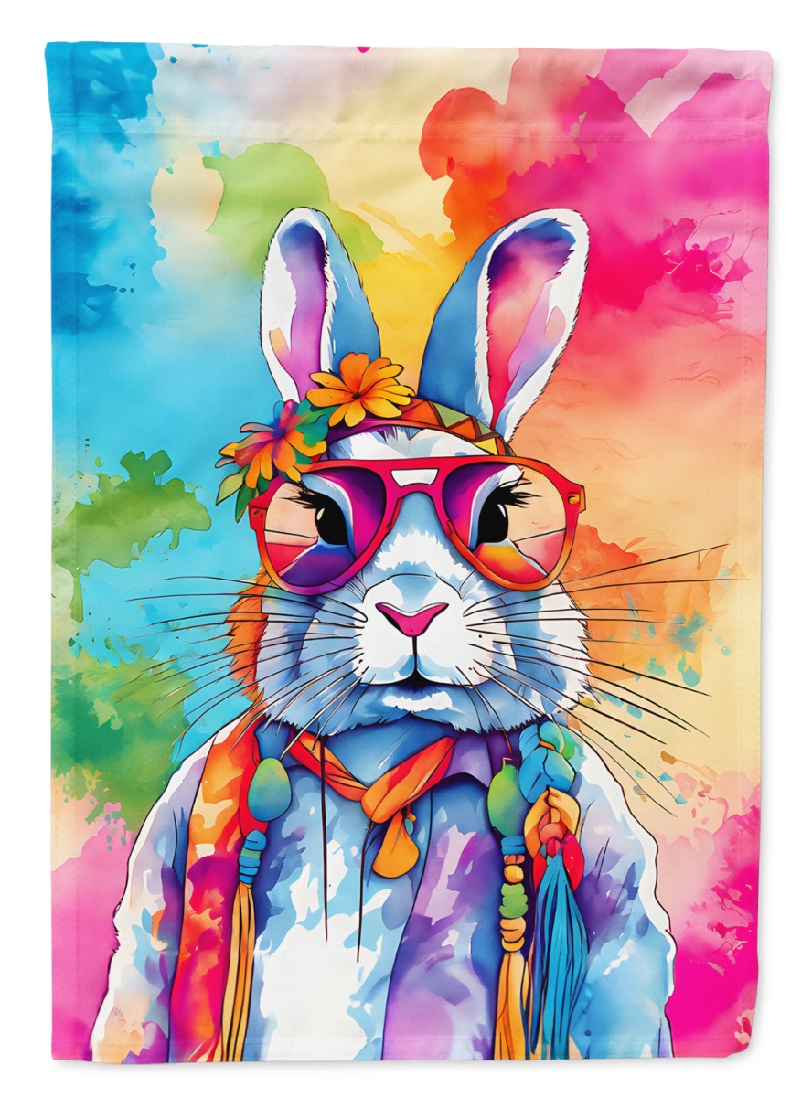 DAC4033CHF 40 x 28 in. Hippie Animal Rabbit House Flag