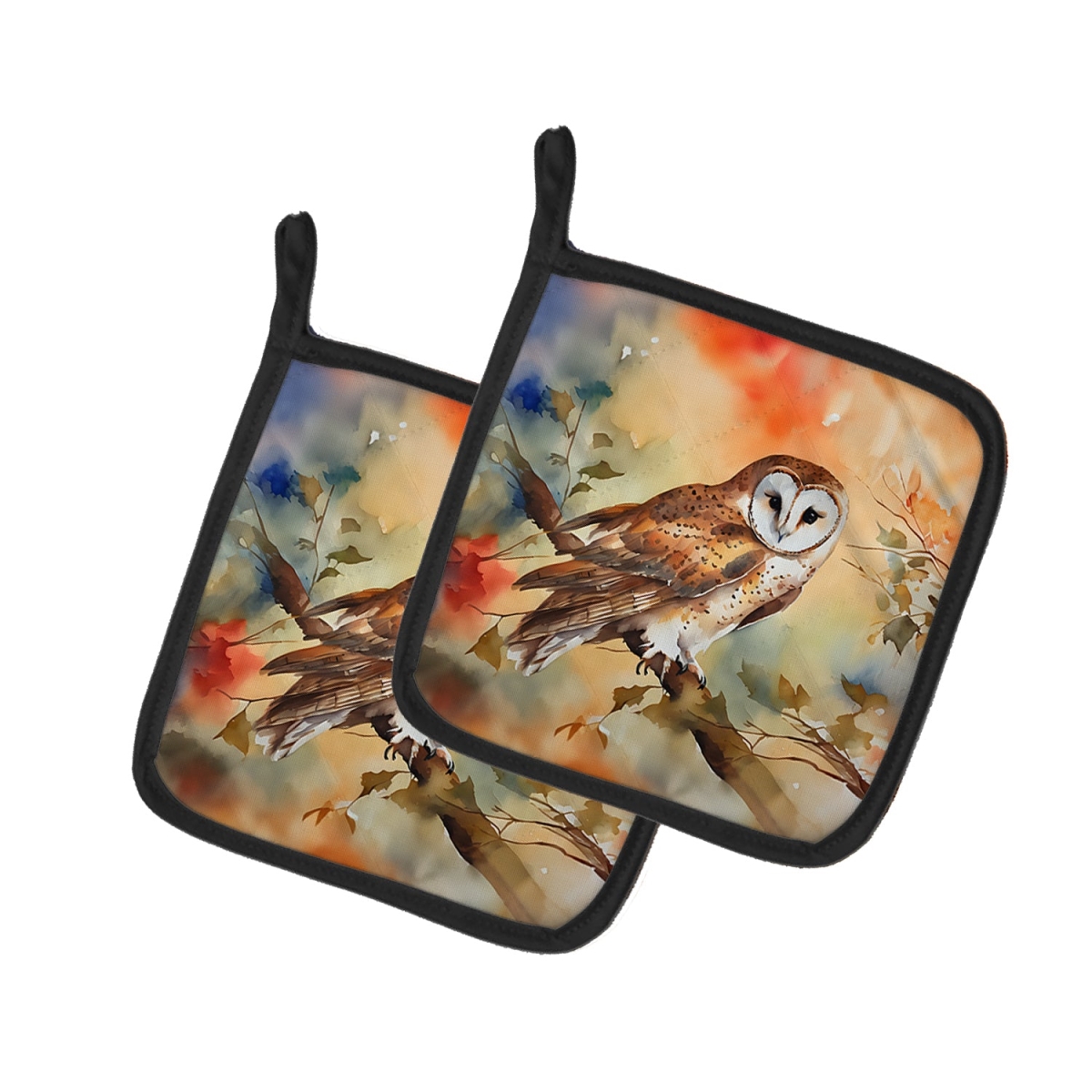 DAC3182PTHD 7.5 x 7.5 in. Barn Owl Pot Holders - Set of 2