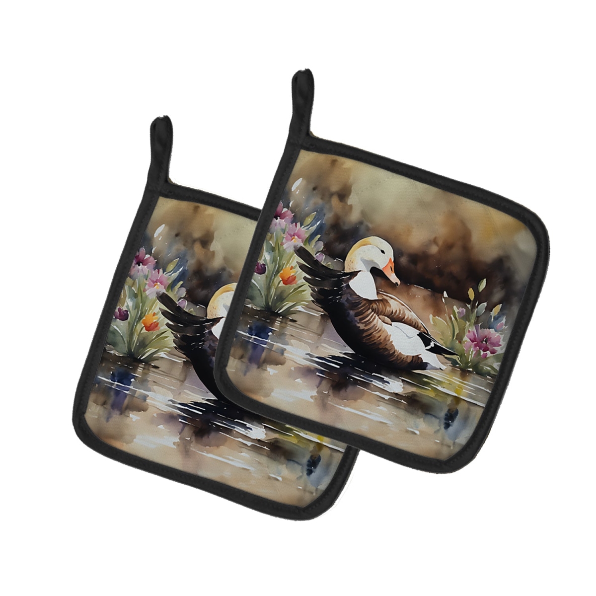 DAC3203PTHD 7.5 x 7.5 in. Common Eider Duck Pot Holders - Set of 2