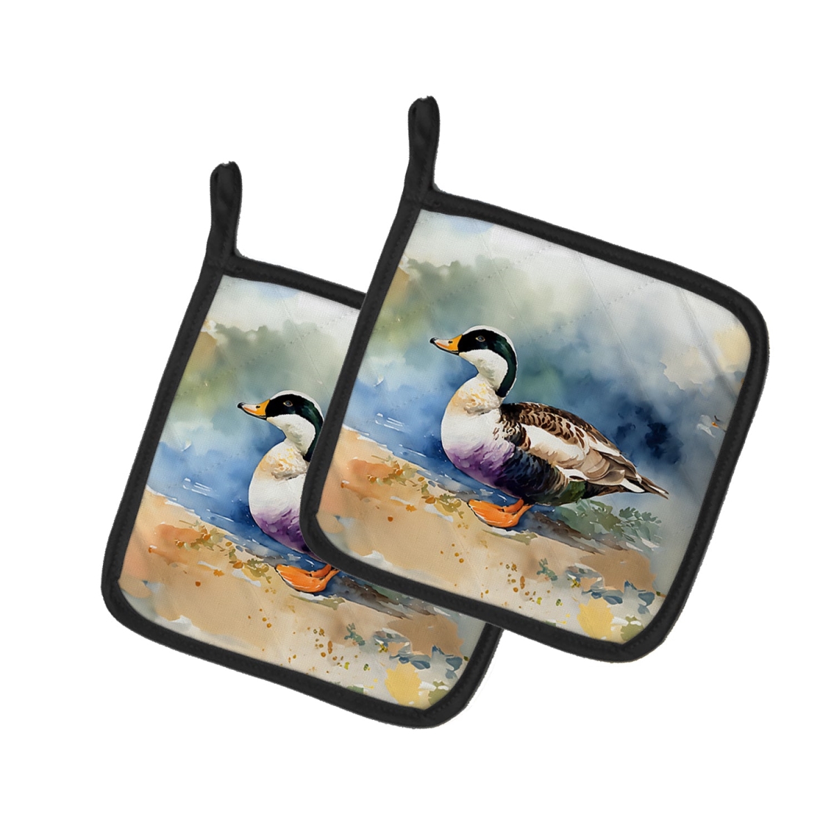 DAC3204PTHD 7.5 x 7.5 in. Common Eider Duck Pot Holders - Set of 2