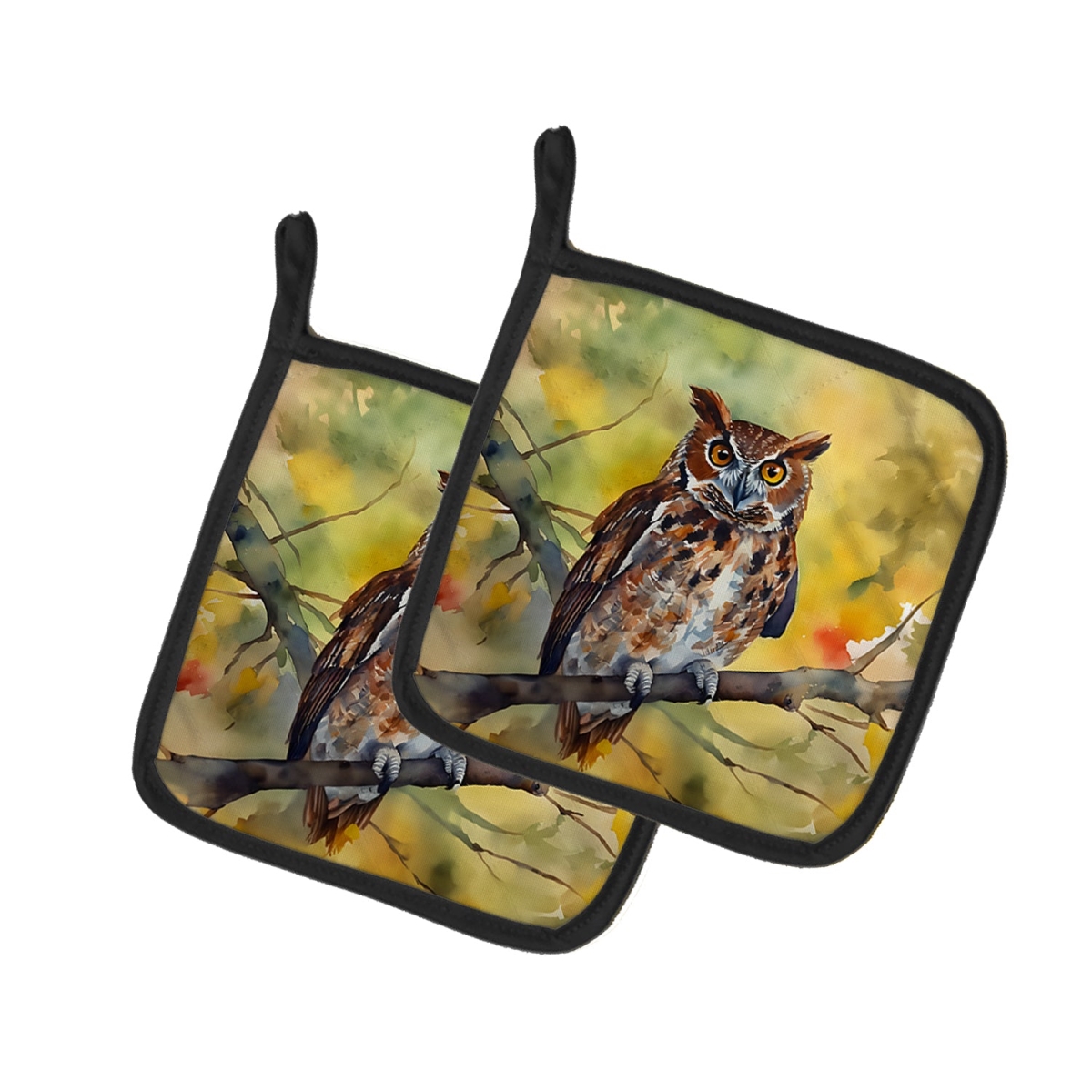 DAC3218PTHD 7.5 x 7.5 in. Eastern Screech Owl Pot Holders - Set of 2