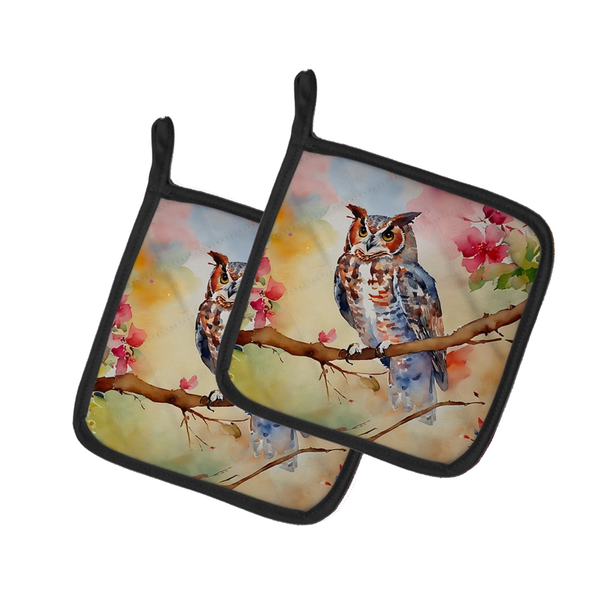 DAC3219PTHD 7.5 x 7.5 in. Eastern Screech Owl Pot Holders - Set of 2