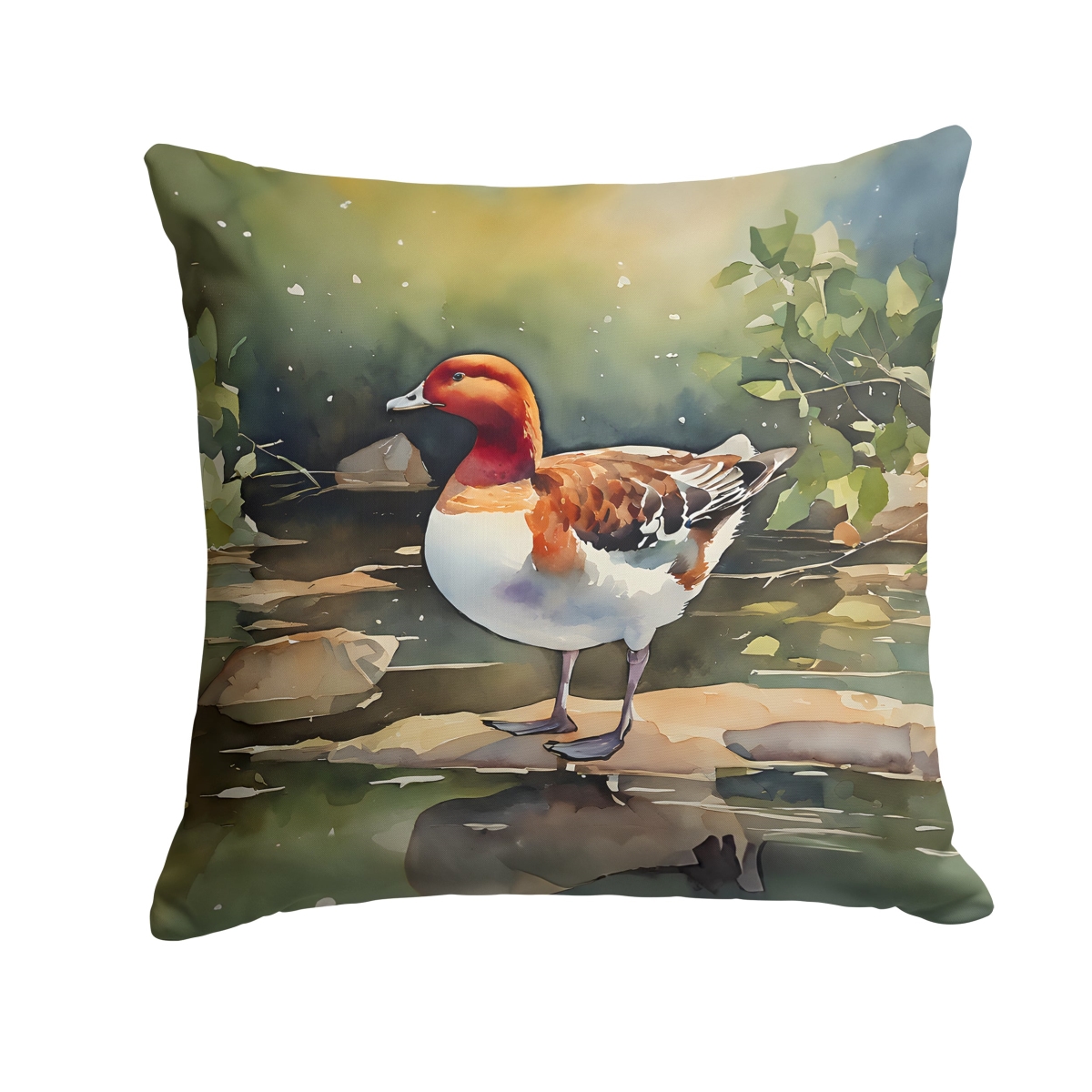 DAC3263PW1818 18 x 18 in. Redhead Duck Throw Pillow