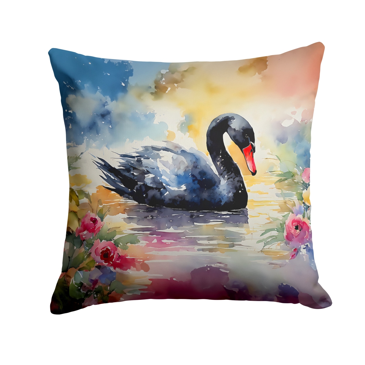 DAC3272PW1818 18 x 18 in. Black Swan Throw Pillow