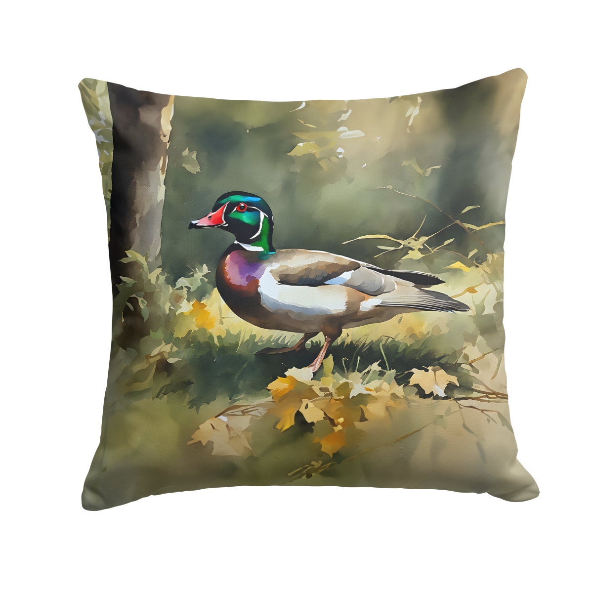 DAC3282PW1818 18 x 18 in. Wood Duck Throw Pillow