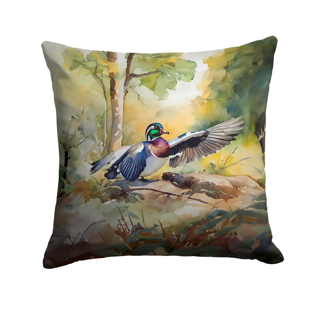 DAC3283PW1818 18 x 18 in. Wood Duck Throw Pillow