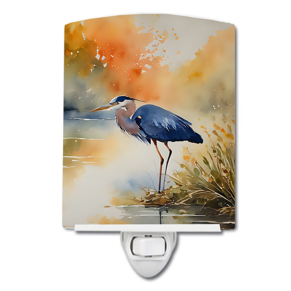 DAC2847CNL 6 x 4 in. Blue Heron Ceramic Night Light