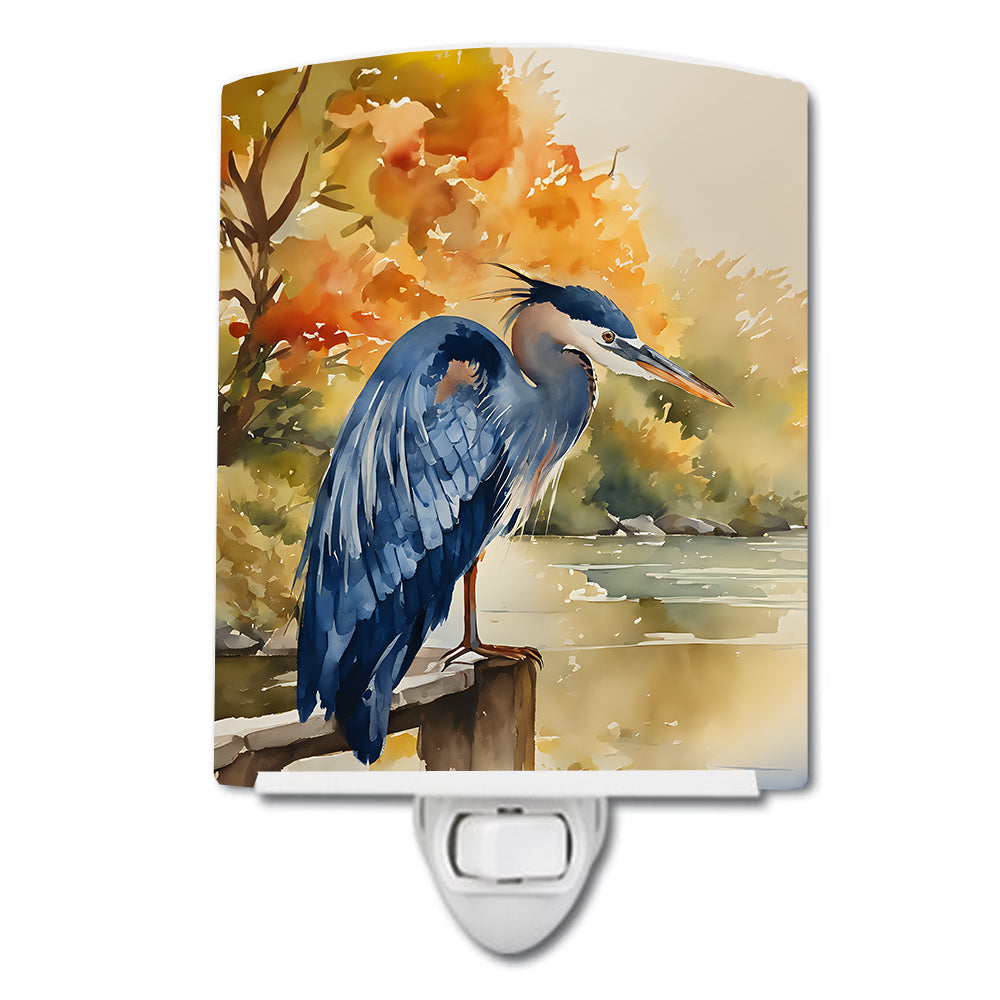 DAC2849CNL 6 x 4 in. Blue Heron Ceramic Night Light