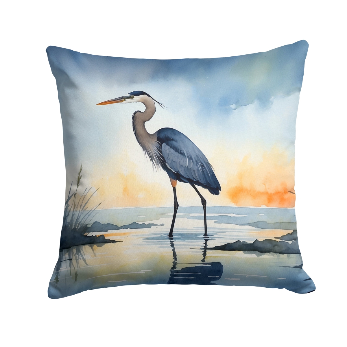 DAC7501PW1414 14 x 14 in. Blue Heron Barely Lit Sky Throw Pillow