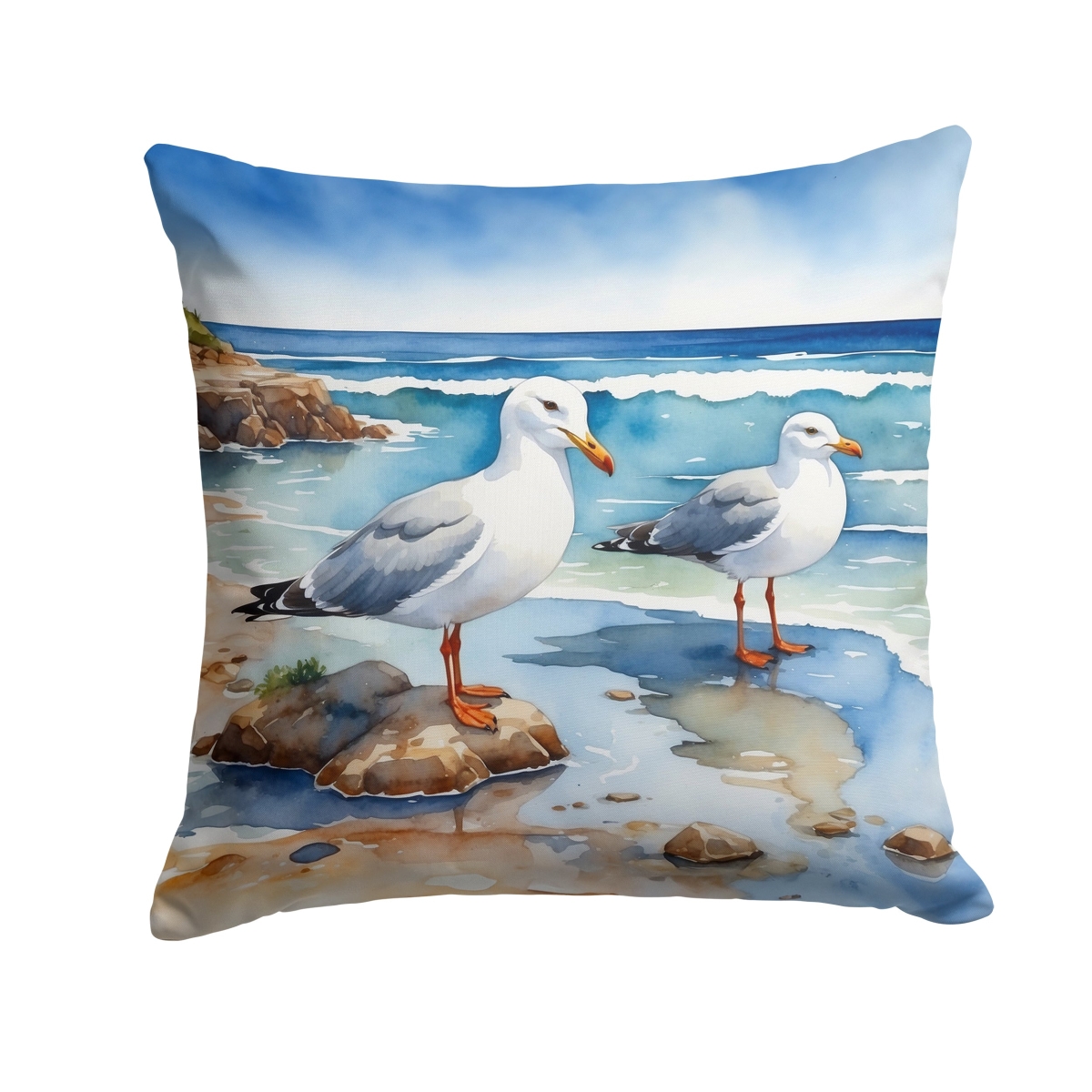 DAC7519PW1414 14 x 14 in. Gulls Scavenging Throw Pillow