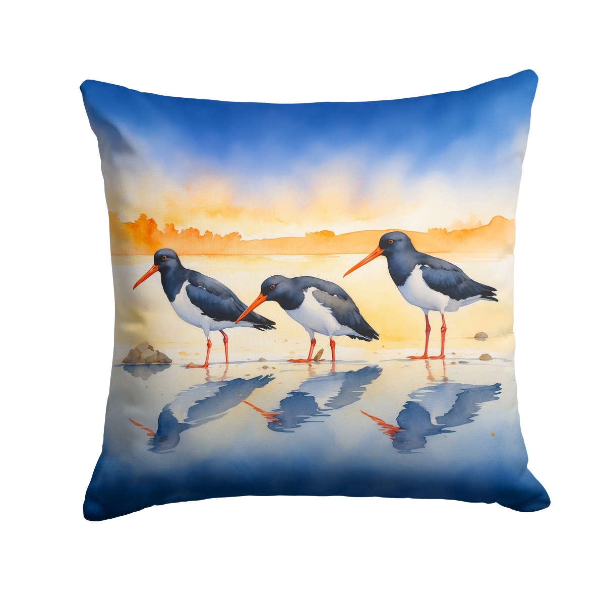 DAC7522PW1414 14 x 14 in. Oystercatchers Foraging Throw Pillow