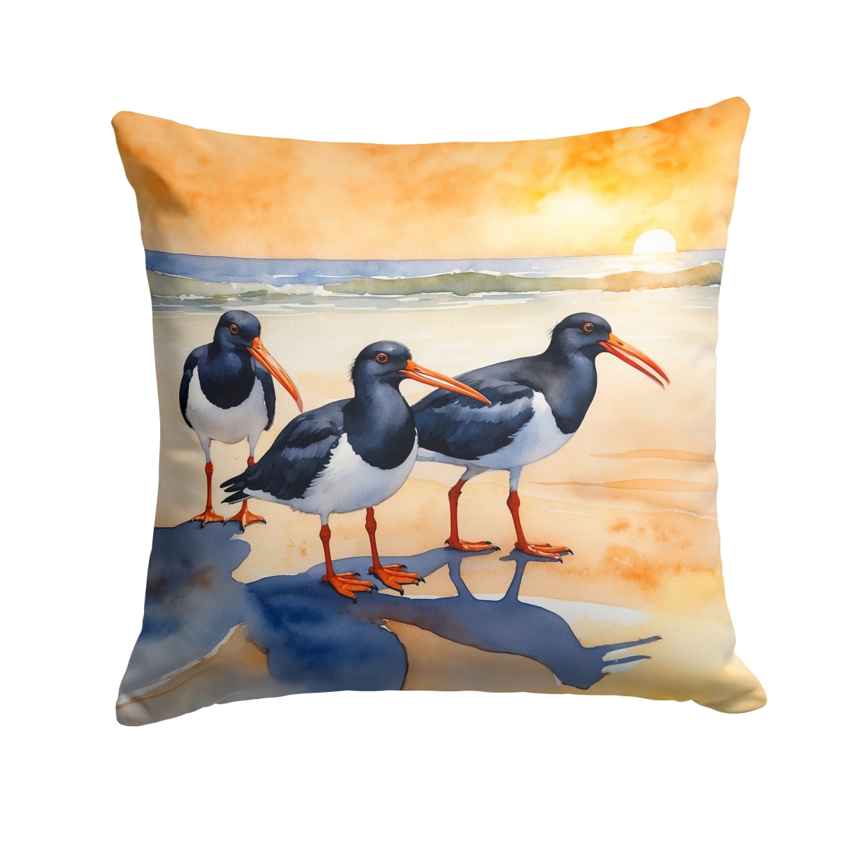 DAC7523PW1414 14 x 14 in. Oystercatchers Foraging Throw Pillow