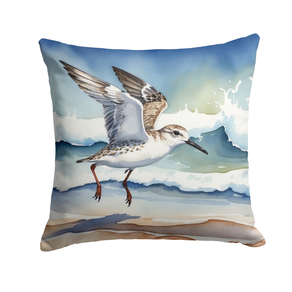 DAC7524PW1414 14 x 14 in. Sanderling Racing the Tide Throw Pillow