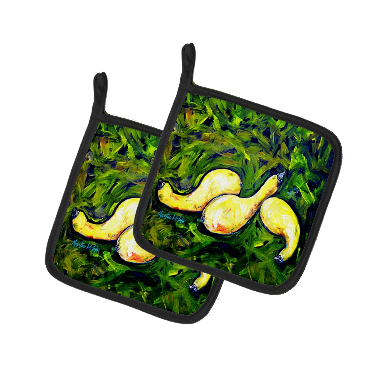 MW2001PTHD 7.5 x 7.5 in. Three Crooks Squash Pot Holders - Set of 2
