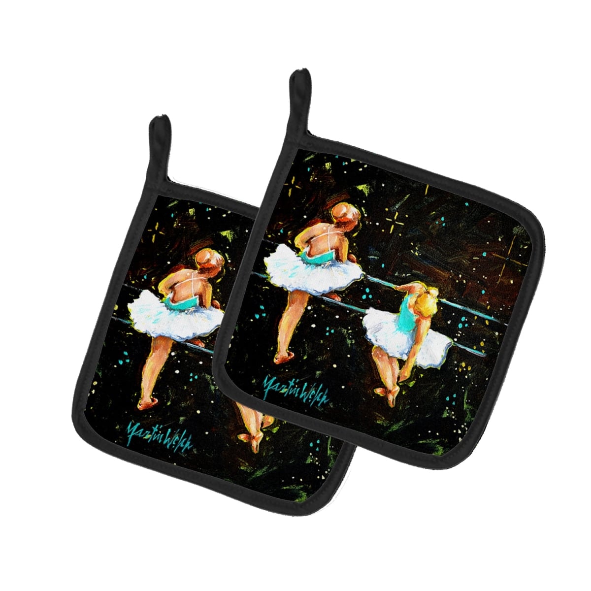 MW2009PTHD 7.5 x 7.5 in. At Practice Ballet Pot Holders - Set of 2
