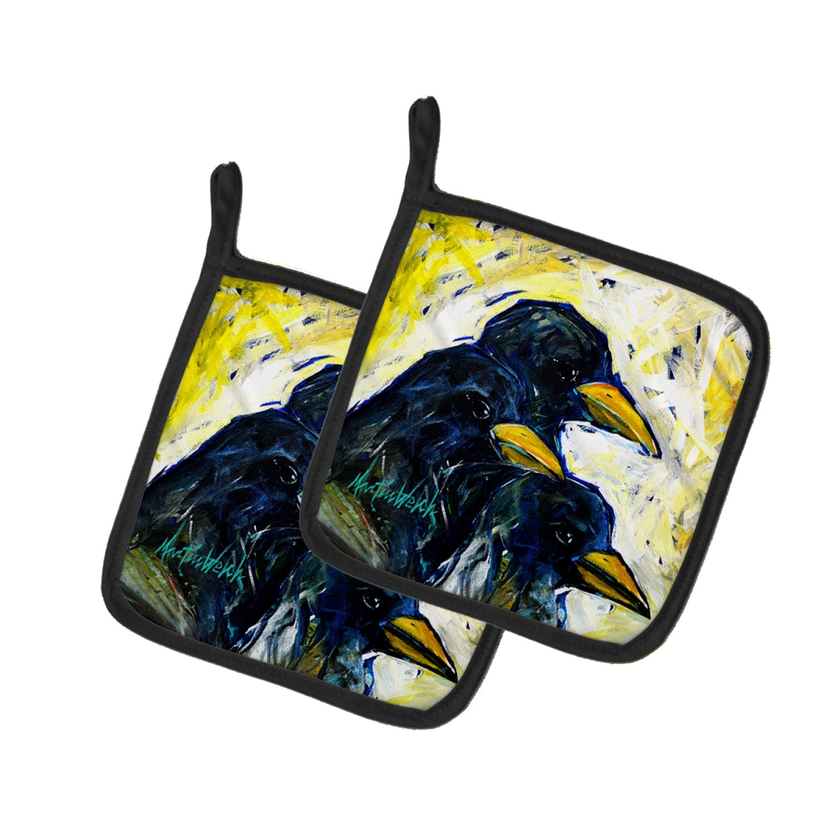 MW2013PTHD 7.5 x 7.5 in. Baked in A Pie Crows Pot Holders - Set of 2