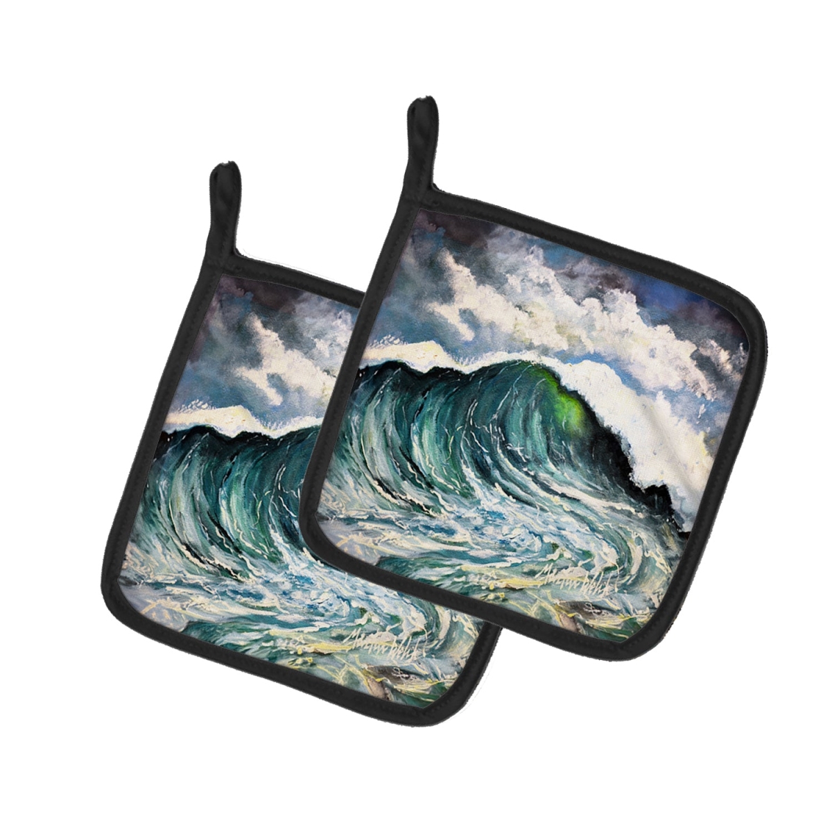 MW2019PTHD 7.5 x 7.5 in. Big Blue Wave Pot Holders - Set of 2