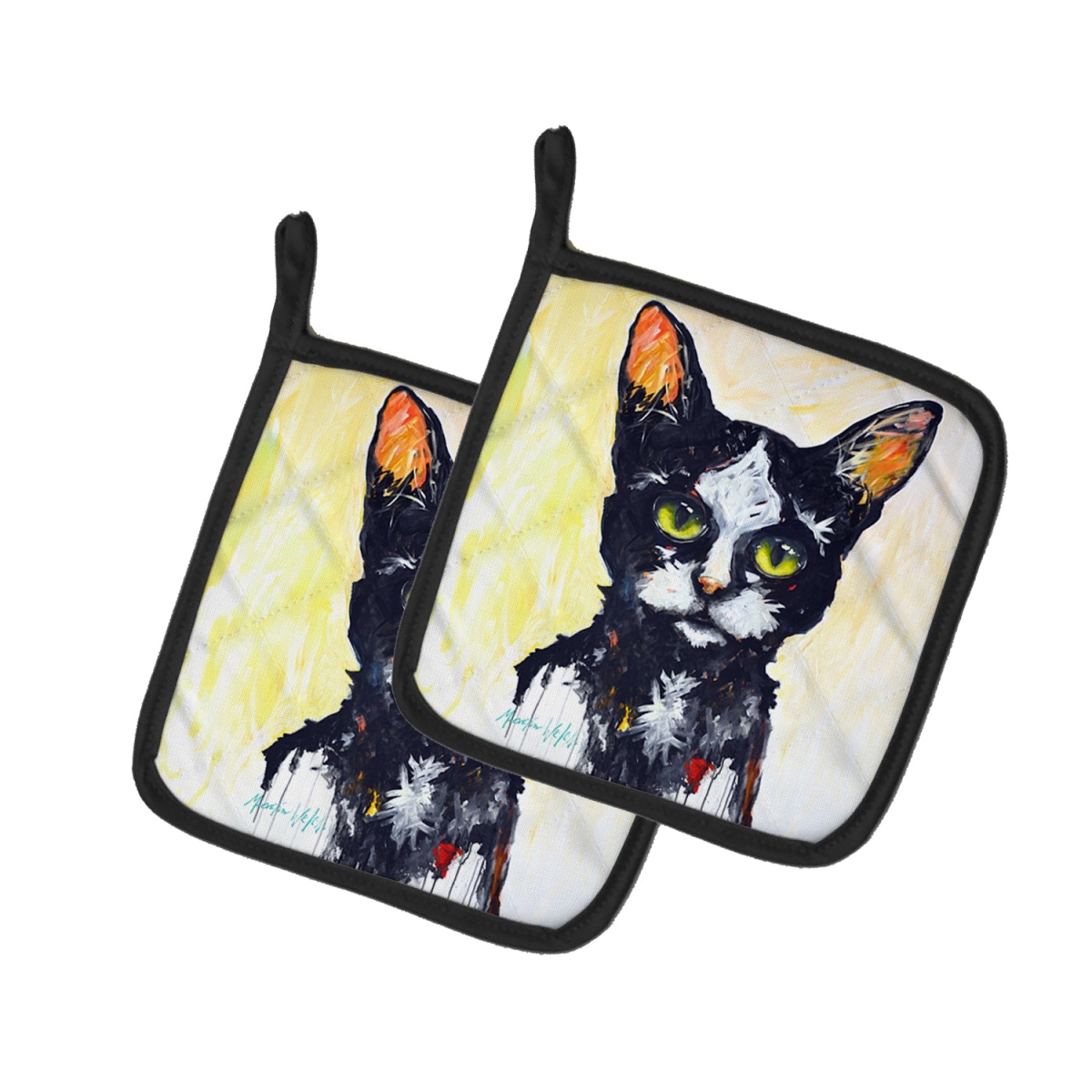 MW2020PTHD 7.5 x 7.5 in. Big Kitty Cat Pot Holders - Set of 2