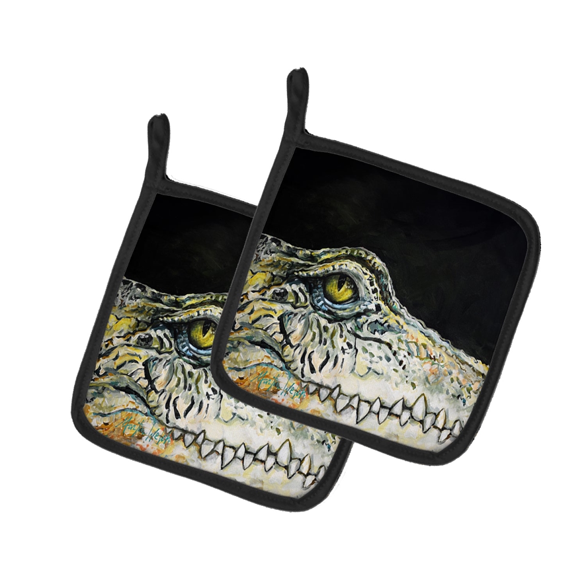 MW2022PTHD 7.5 x 7.5 in. Bite Me Alligator Pot Holders - Set of 2
