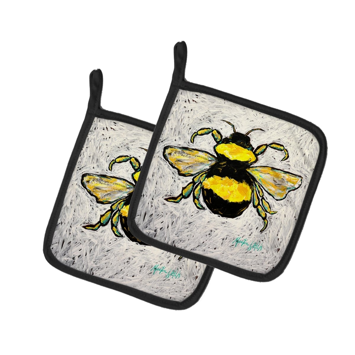 MW2032PTHD 7.5 x 7.5 in. Buzzbee Bumblebee Pot Holders - Set of 2
