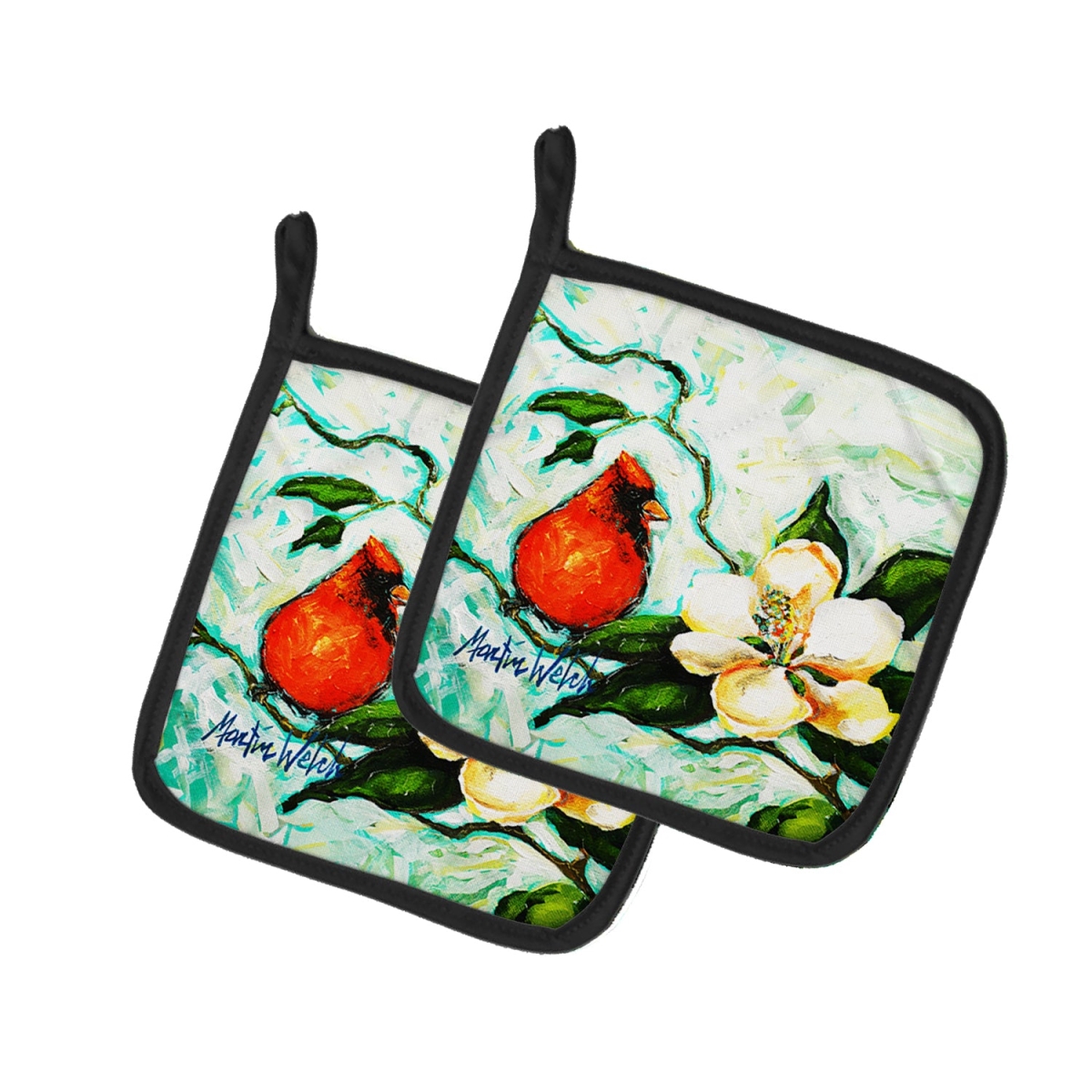 MW2034PTHD 7.5 x 7.5 in. Cardinal Aqua Pot Holders - Set of 2