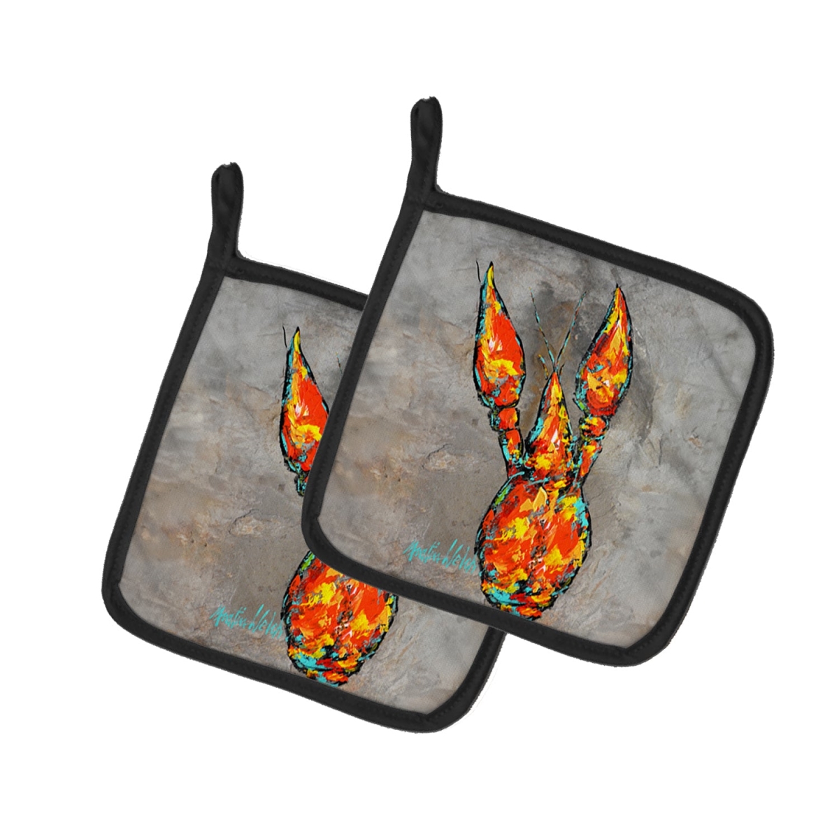 Picture of Carolines Treasures MW2042PTHD 7.5 x 7.5 in. Crawfish From Arabi Pot Holders - Set of 2