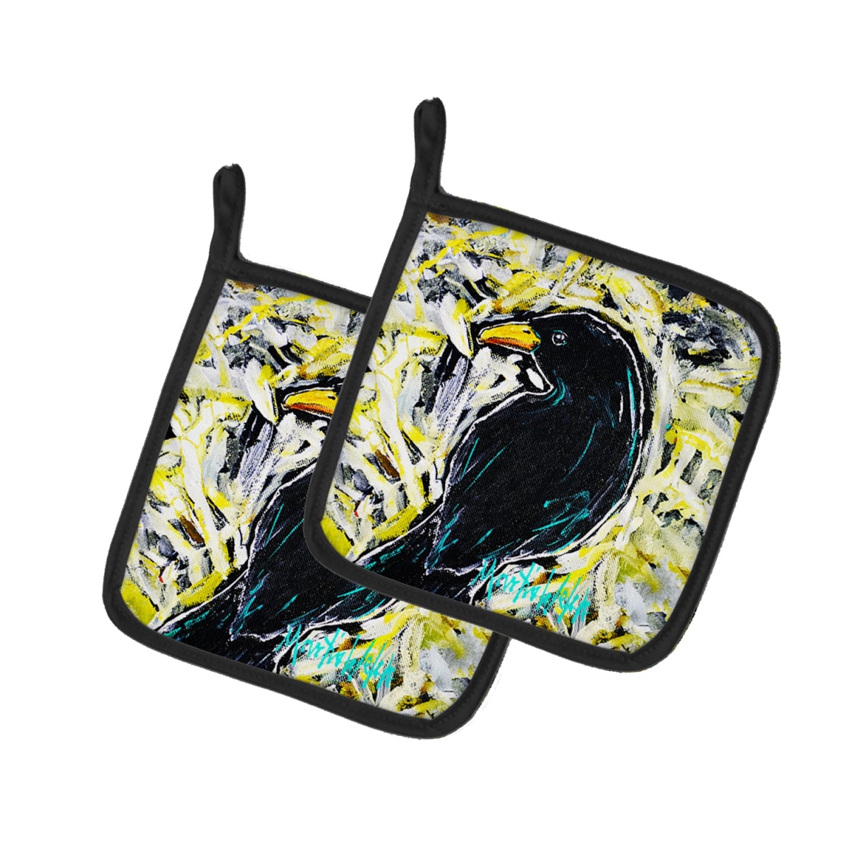 Picture of Carolines Treasures MW2044PTHD 7.5 x 7.5 in. Crow Adam Pot Holders - Set of 2