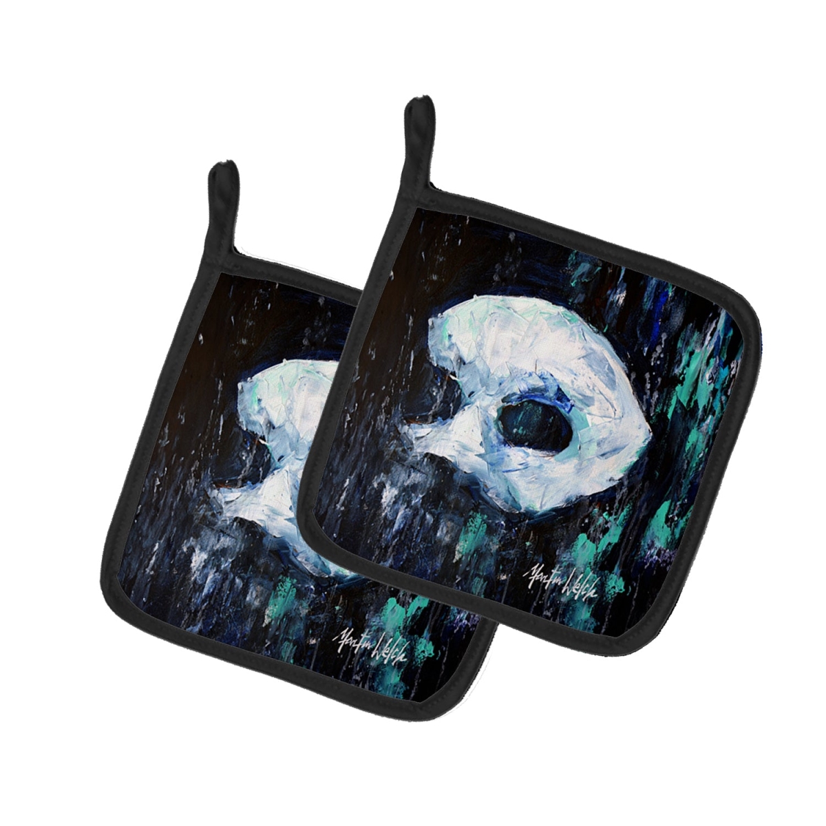 Picture of Carolines Treasures MW2046PTHD 7.5 x 7.5 in. Cryptic Mask Pot Holders - Set of 2