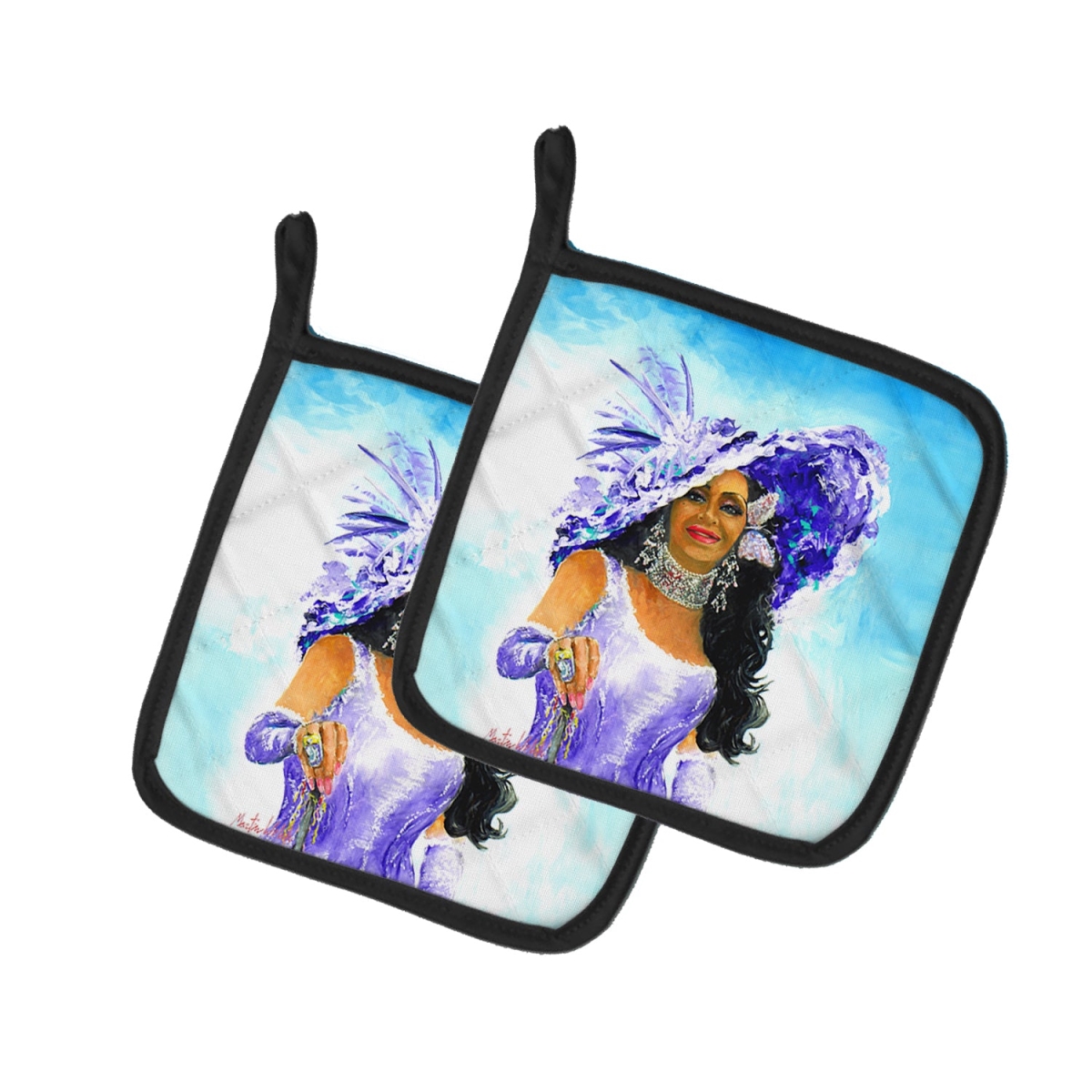 Picture of Carolines Treasures MW2052PTHD 7.5 x 7.5 in. Easter Parade Pot Holders - Set of 2